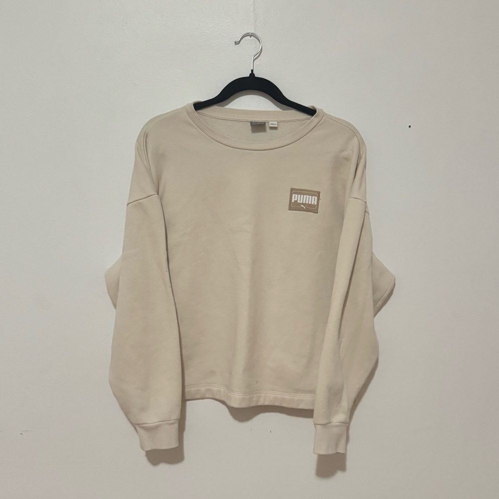 Puma Women's Beige Crew Neck Sweater